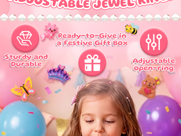 kids rings for girls adjustable