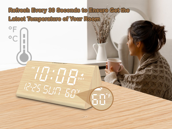 alarm clock with temperature