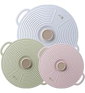 Silicone Lids for Bowl 3 Pack, Microwave Splatter Cover with 3 Sizes Reusable Heat Resistant Lids...