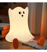Gefaxi Ghost Night Light Silicone Cute Halloween Ghost Decor Night Light for Breastfeeding Squish...