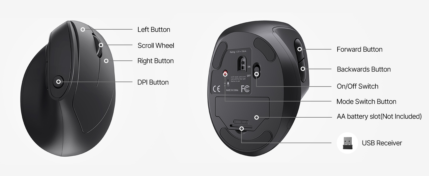 Black ergonomic mouse