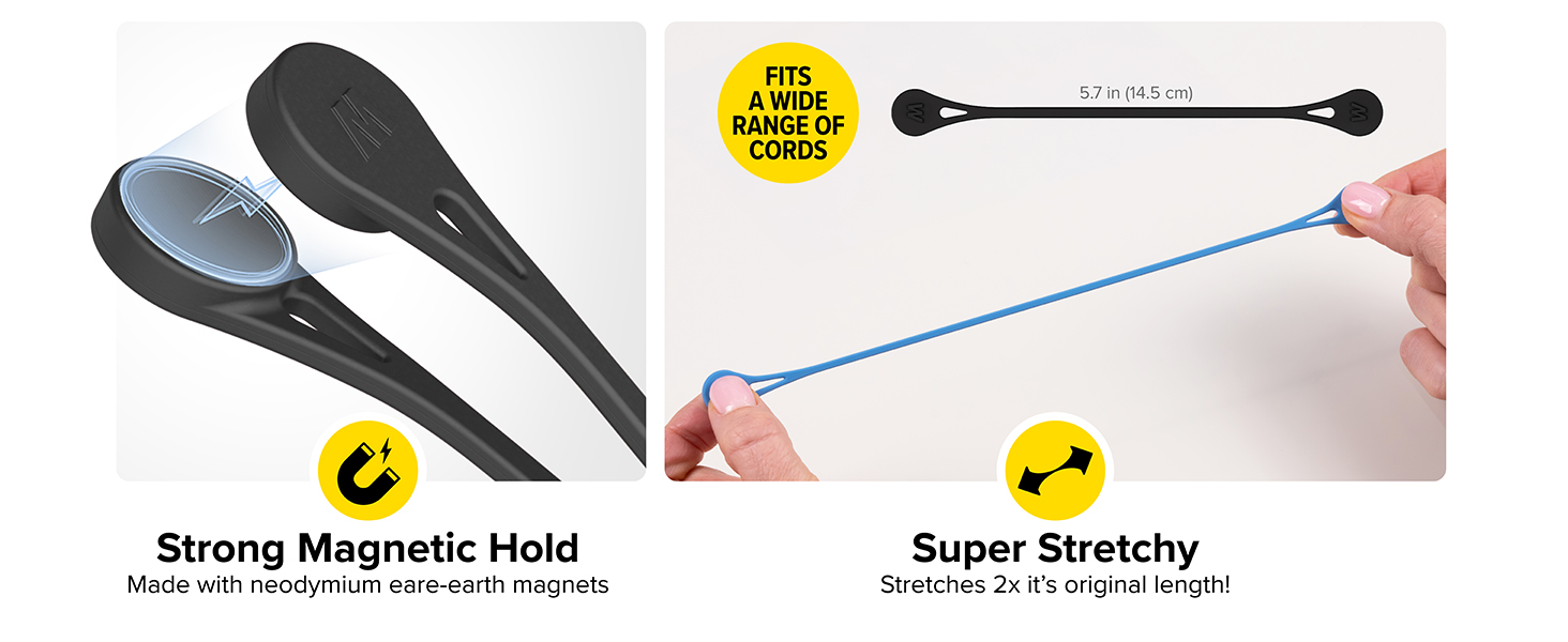 Computer cord ties for your mice, keyboards, and monitor cables