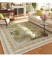 Rugcomf 5x7 Area Rugs -Style Vintage Washable Area Rug Non Slip Low Pile Large Rugs ...