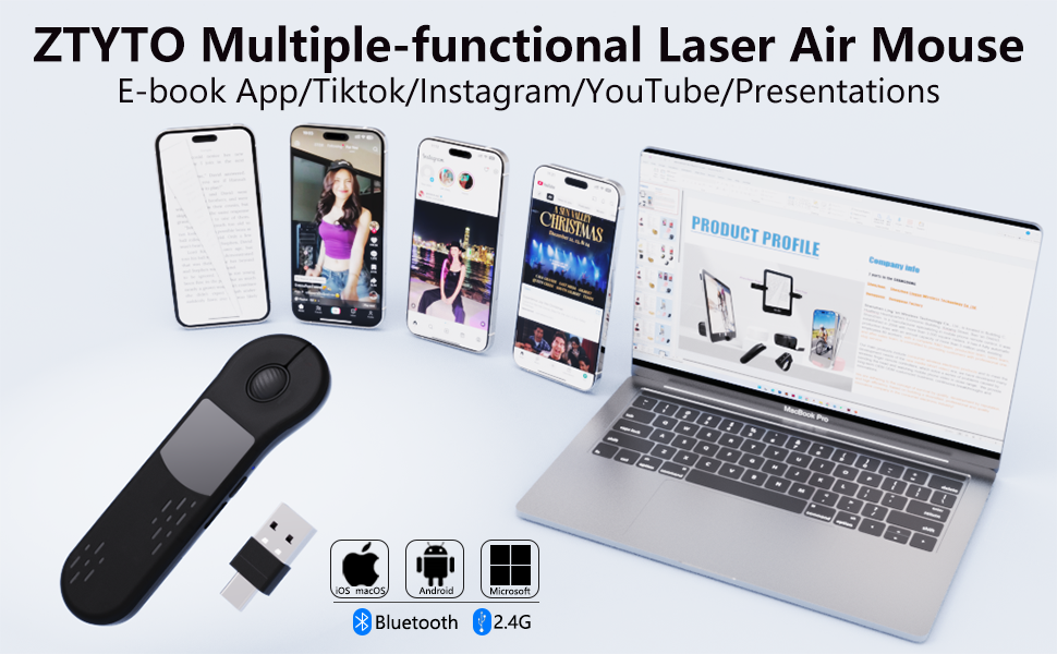 ZTYTO Multiple-functional Laser Air Mouse