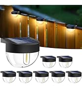 btfarm 8 Pack Solar Fence Lights Outdoor Waterproof LED, Retro Deck Lights Solar Powered, Solar S...