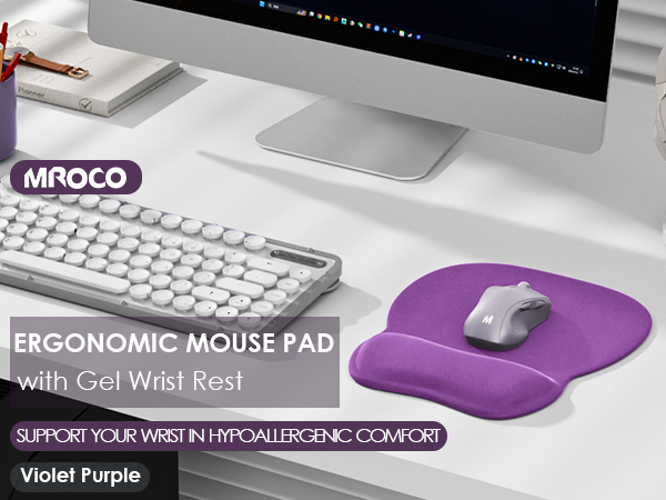 ergonomic design mouse pad with wrist rest