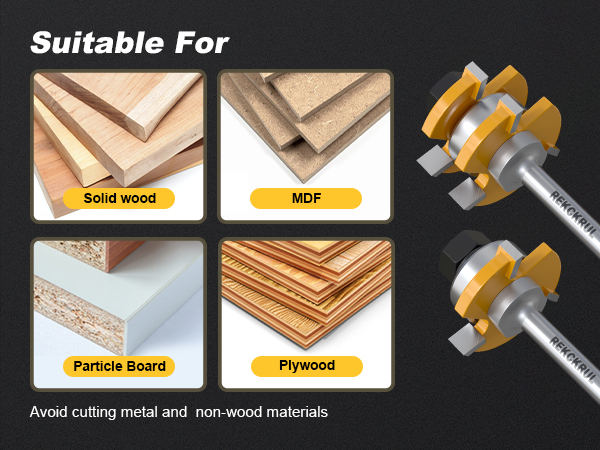 2 PCS Professional Tongue and Groove Router Bit Set