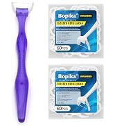 Bopika Dental Floss, Extra Strength Floss with 1 Dental Floss Handle and 120 flosser Refill Heads