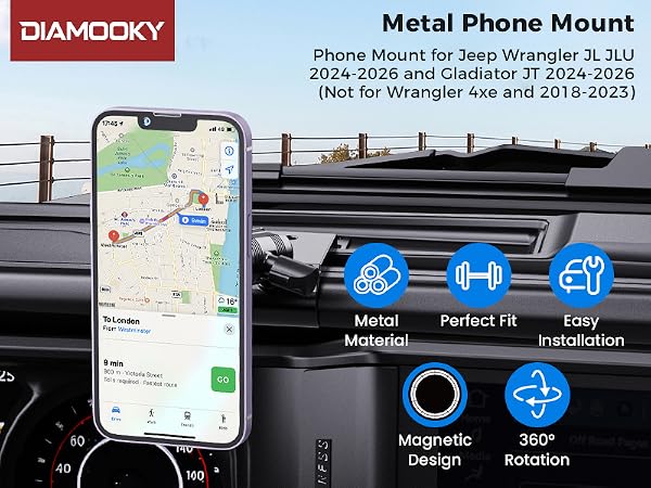 Phone Mount for Jeep Wrangler JL JLU and Gladiator JT