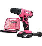 Apollo Tools Powerful Lightweight Cordless Drill, 10.8 Lithium Ion Battery with 30-Piece Accessor...