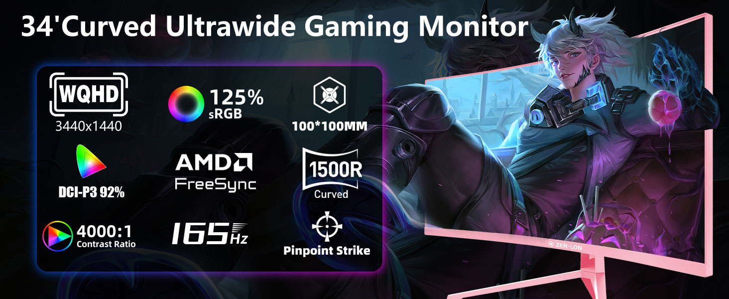 34''Curved Ultrawide Gaming Monitor