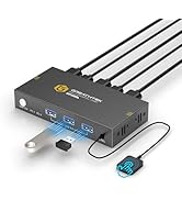 KVM Switches 2 Port 8K@60Hz, GREATHTEK KVM Switch HDMI Share USB Devices with 3 USB3.0 Hubs, 2 Co...