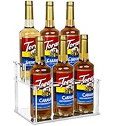 Upgraded Thickened Acrylic Coffee Syrup Organizer, 2-Tier Coffee Station Organizer Holds 6 Syrup ...