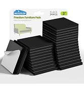 24PCS 3IN Self Adhesive Furniture Pads, Square EVA Anti-Scratch Floor Protector, Cuttable Large F...