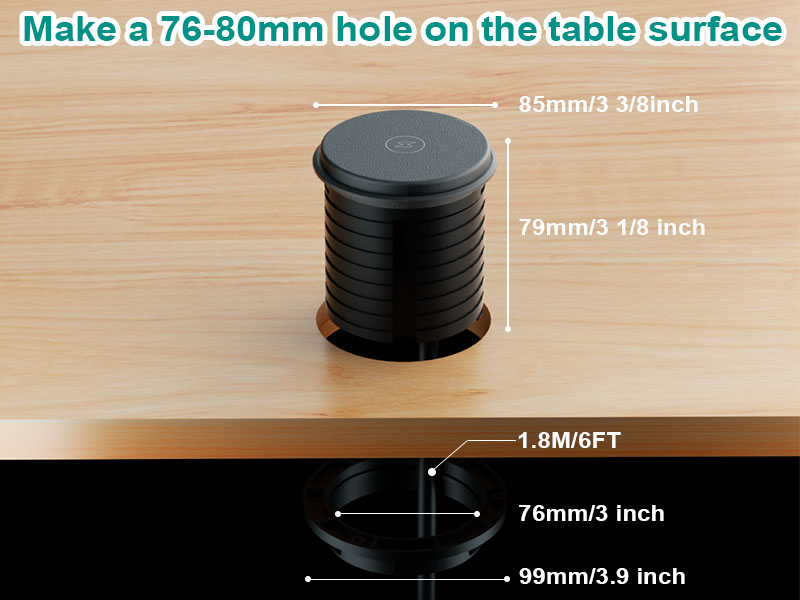 desk power grommet