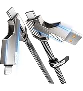 [One is Enough] 4-in-1 Compatible with USB C to Lightning Cable, 60W High-Speed Charging &amp; Fast D...