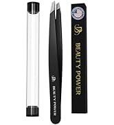 Beauty Power Tweezers for Women Facial Hair: Ultra Precision Tweezers for Women &amp; Men, Sharp Slan...