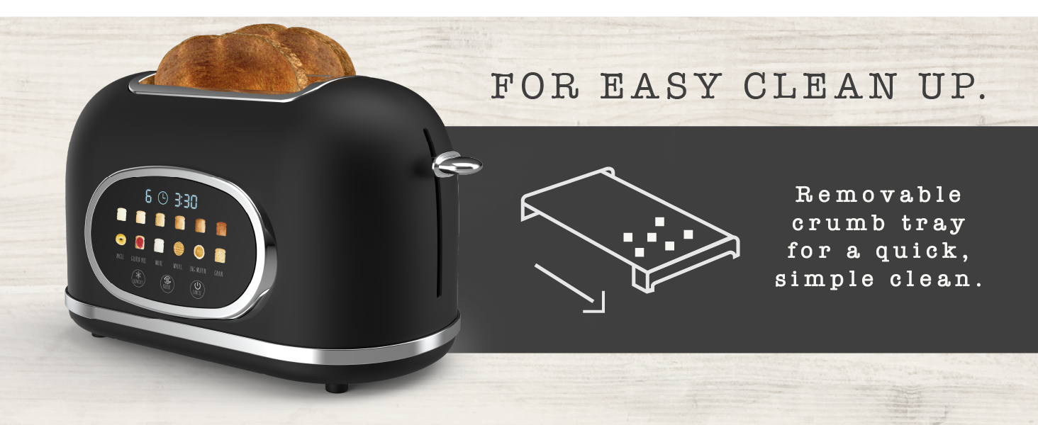 Toaster with removable crumb tray – easy cleanup, hassle-free maintenance, convenient design