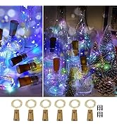 osteplus Wine Bottle Lights with Cork, 6 Pack with 6 Replacement Batteries Mini Fairy String Ligh...