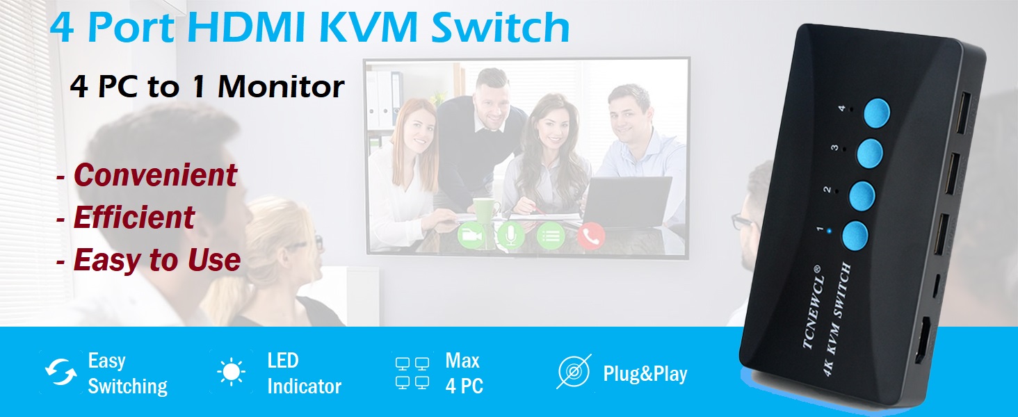 HDMI KVM Switch 4 port