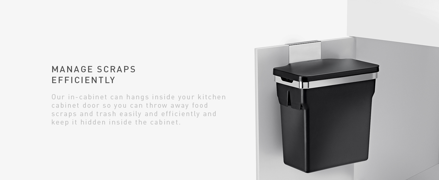 Manage Scraps Efficiently | Hangs inside cabinet door so you can throw away food scraps easily