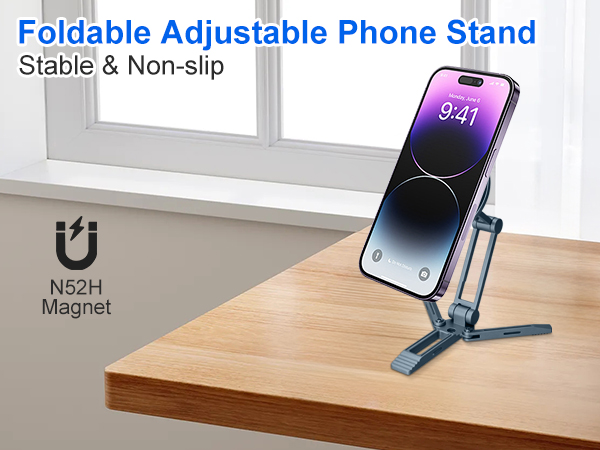 Stable &amp;amp; Non-slip Foldable Adjustable Phone Stand N52HMagnet