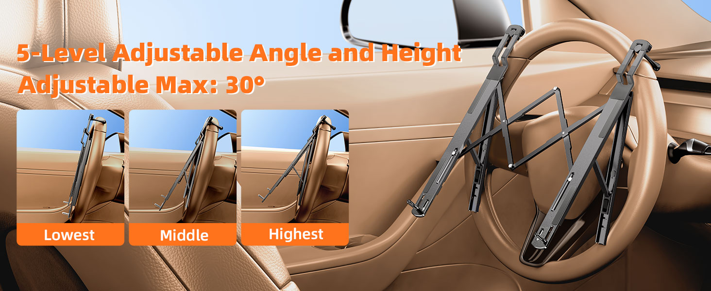 Car Laptop Mount Steering Wheel Tray Holder
