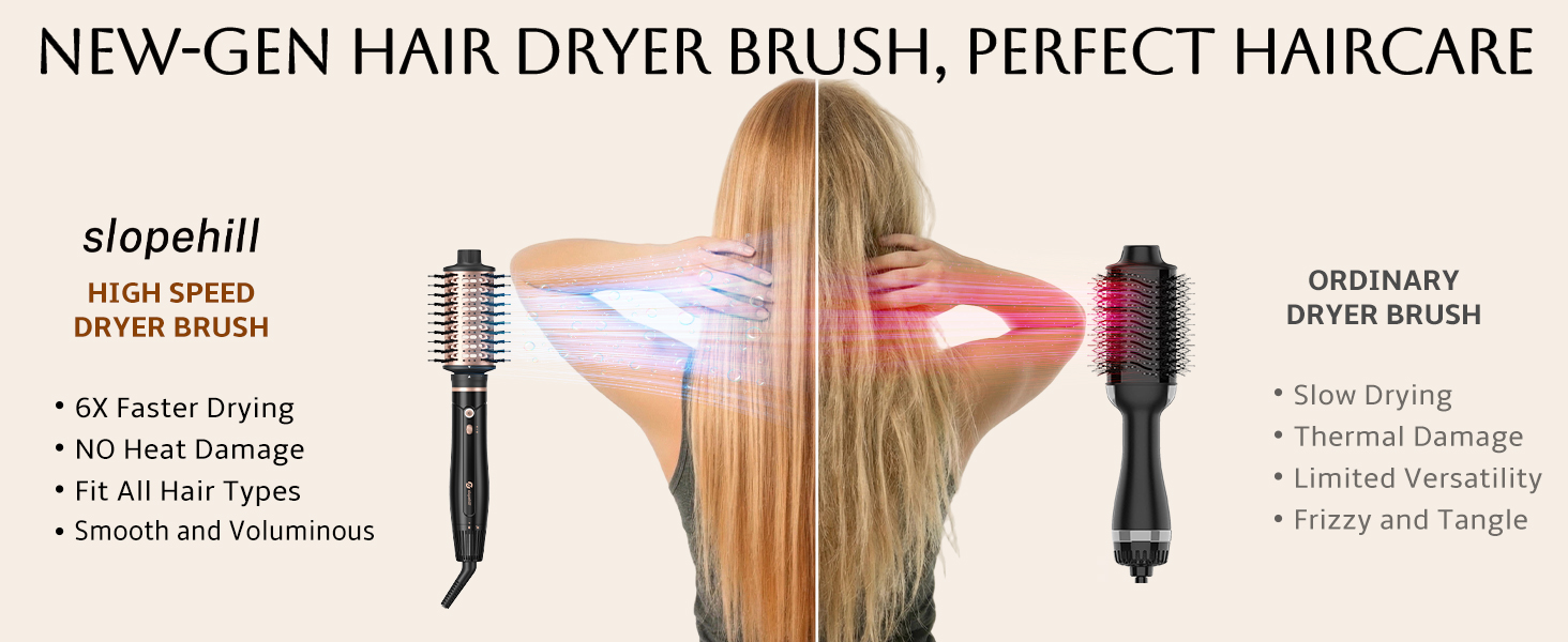 high speed hot air brush;hot air brush;blow dryer brush;hair dryer brush