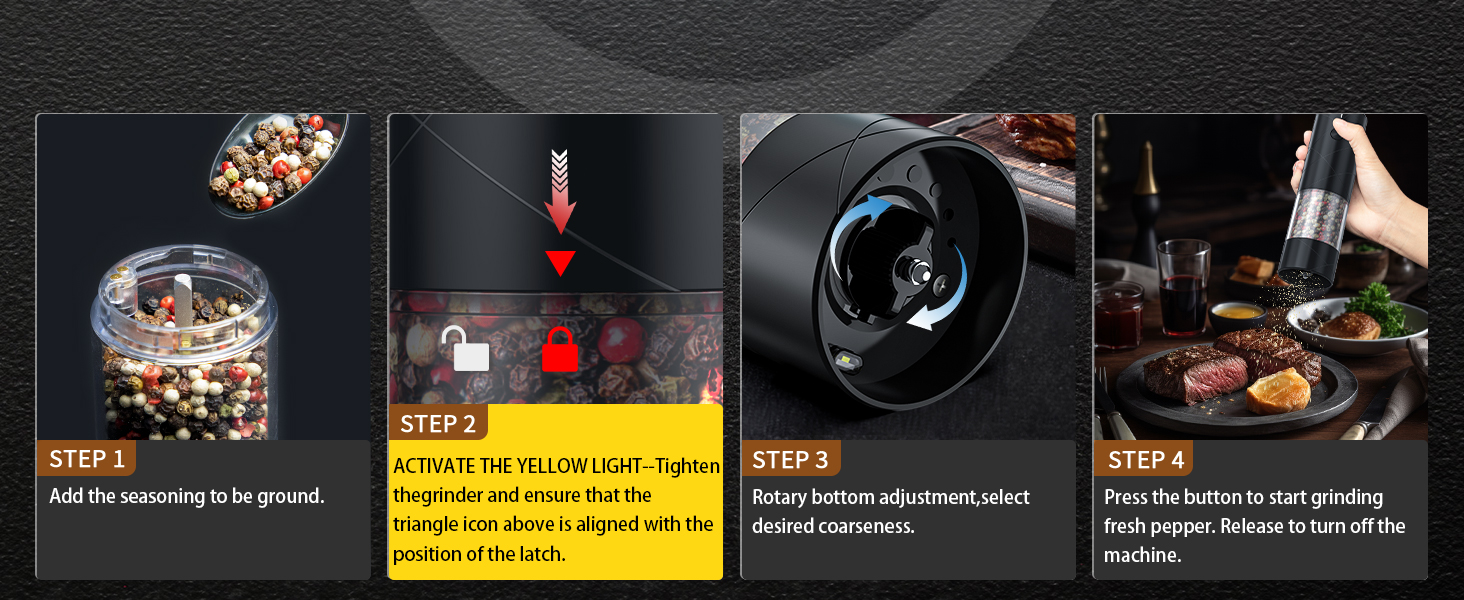 Electric Salt and Pepper Grinder Set