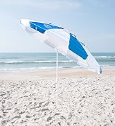Caribbean Joe Beach Umbrella, Portable and Adjustable Tilt Sun Umbrella with UV Protection, Vente...