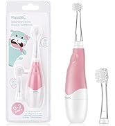Papablic BabyHandy 2-Stage Sonic Electric Toothbrush for Babies and Toddlers Ages 0-3 Years, Pink