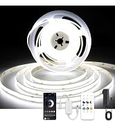 AXMOTUT COB LED Strip Lights with Remote, 24V 9.84ft White Dimmable LED Light Strips, High Bright...