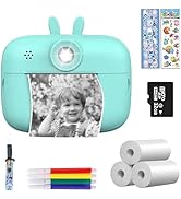Instant Print Camera for Kids, Toddler Cameras Christmas Birthday Gifts for Boys Age 3-12, 1080P ...