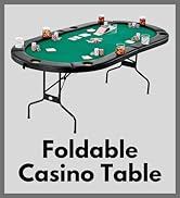 Fat Cat by GLD PRODUCTS Folding Texas Hold 'em Poker/Casino Game Table with Cushioned Rail, 10 Pl...