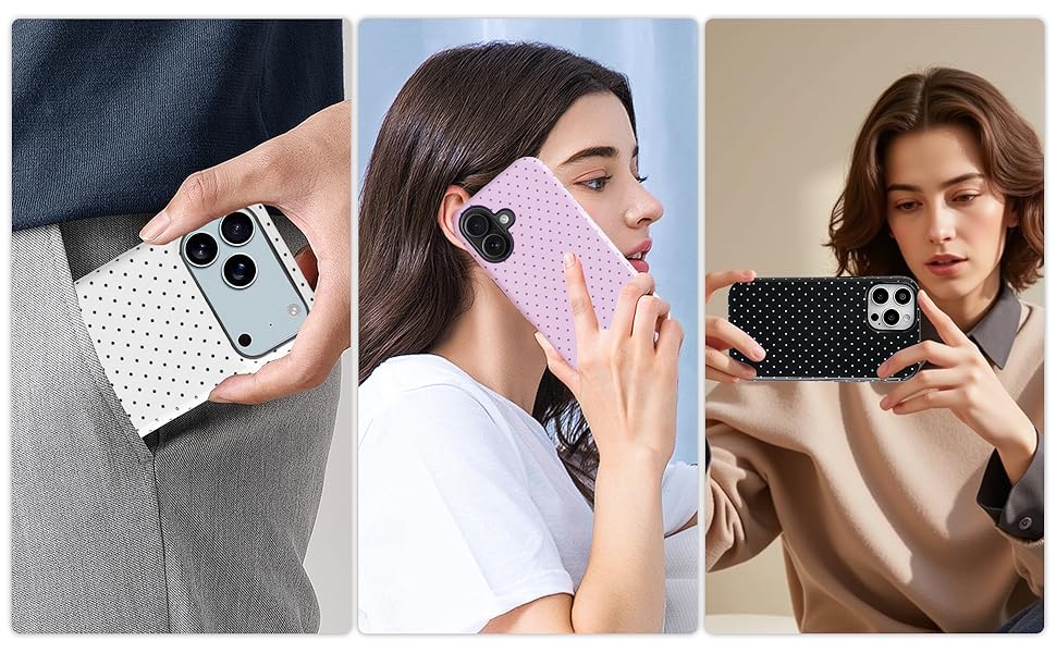 black polka dot phone case