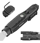DARKFANG Mlok and Picatinny Tactical Flashlight, 1450 Lumen Low Profile Rifle Light with Remote S...