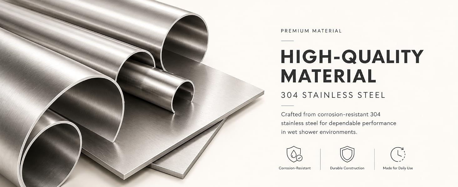 Brushed 304 stainless steel sheets showing corrosion resistant shower drain material