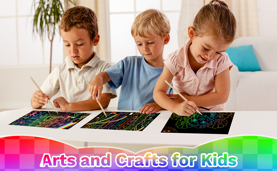 Rainbow Scratch Paper Art Crafts