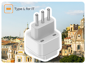 type L italy travel plug adapter