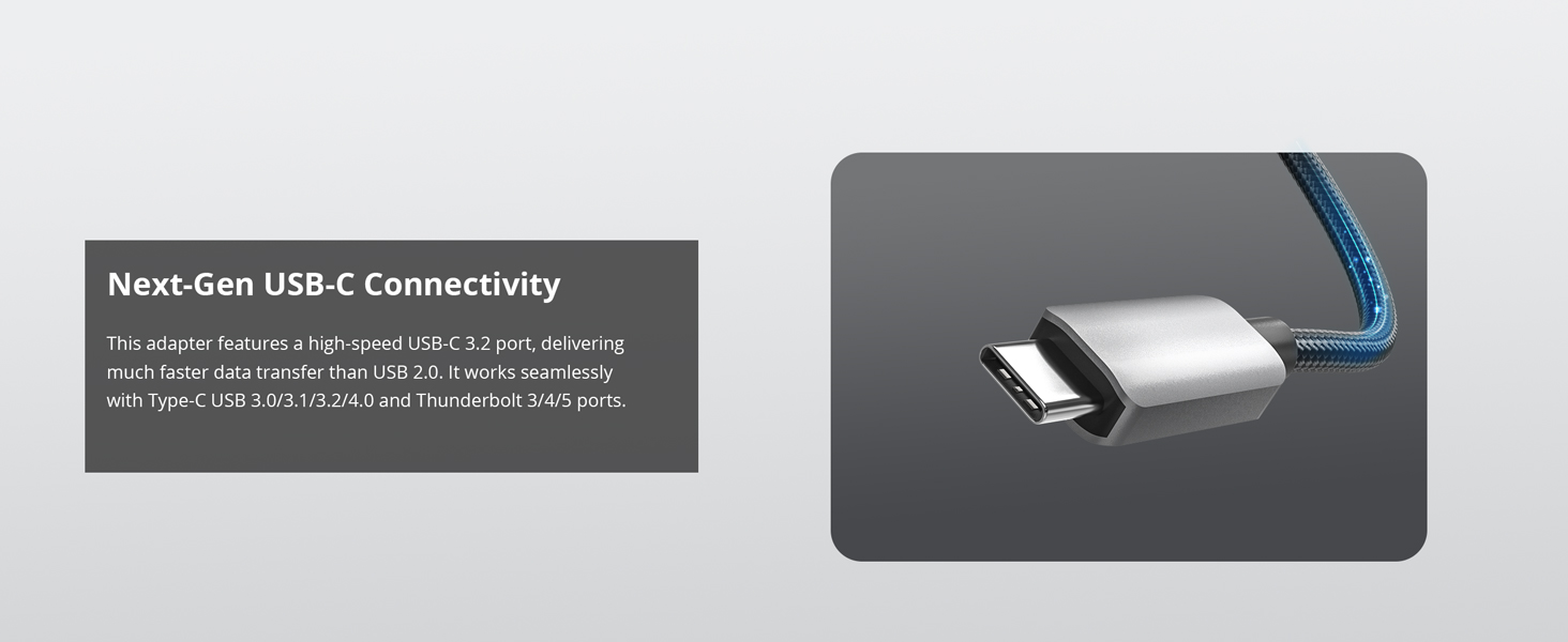 Adapter&amp;#39;s USB 3.2 Type C Port Works with USB 3.0 3.1 3.2 4.0 and Thunderbolt 3 4 5