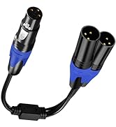 Yumiwoow XLR Splitter Cable, 1 XLR Female to 2 XLR Male Patch Y Cable, Balanced Microphone Splitt...