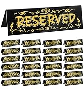Tosnail 24-Pack Vintage Reserved Table Signs, 6 x 1.8 Inches Acrylic Reservation Seating Signs, D...