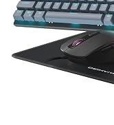 Mechanical Gaming Keyboard and Mouse, 98 Keys LED Backlit Keyboard with Gray Floating Keycap Blue...