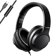USB C Headphones Wired - Over Ear USB-C/Type C Wired Headphones with Microphone, Volume Control, ...