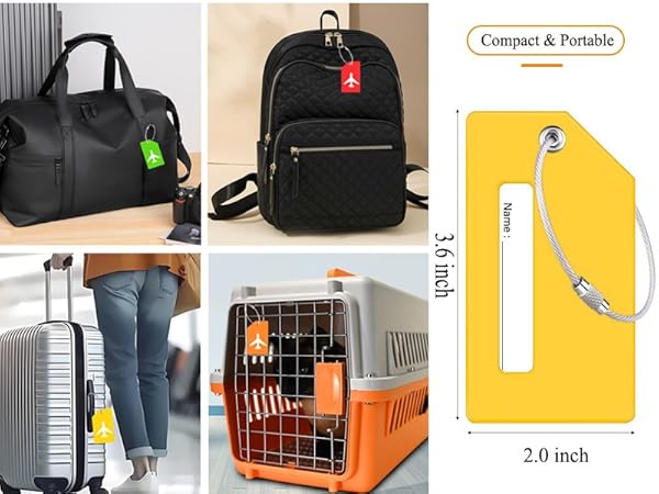 Silicone Luggage Tag wiSilicone Luggage Tag th Name ID Card Perfect to Quickly Spot Luggage Suitcase