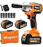MAGSEN Cordless Impact Wrench 700 FT-LBS(950N.m) 1/2 Impact Gun High Torque Electric Impact Drive...