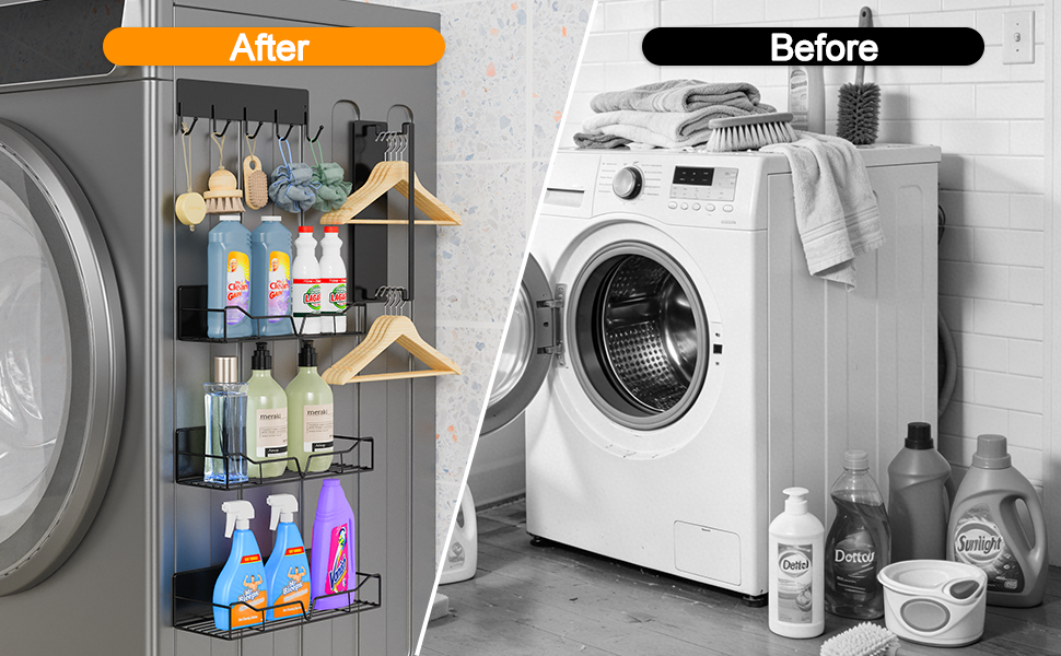 Simple Storage for Washing Machine Racks