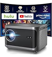 Native 1080P Mini Portable Projector, Auto Focus &amp; Keystone Portable Outdoor Video Projectors wit...