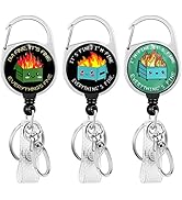Gctriki 3 Pieces Funny Dumpster on Fire Badge Reel Retractable Heavy Duty with 360° Swivel Carabi...