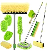 62" Car Wash Brush with Long Handle, Chenille Microfiber Car Wash Mop Mitt, Wheel Brush, Windshie...
